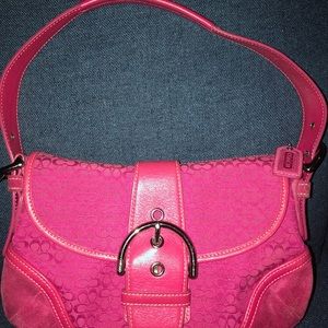 Rare coach small hot pink handbag